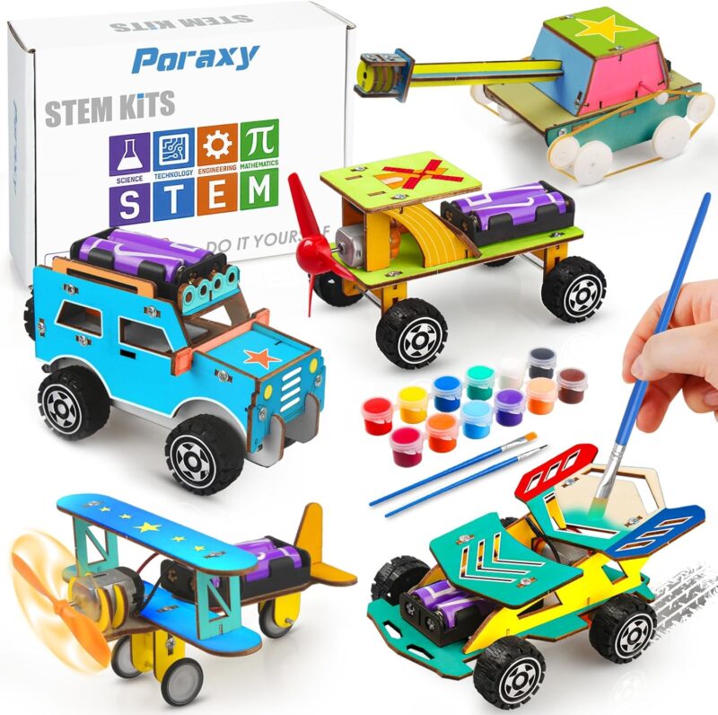 Autos de Madera - Kits 5 EN 1 STEAM - Juegos Educativos ABP