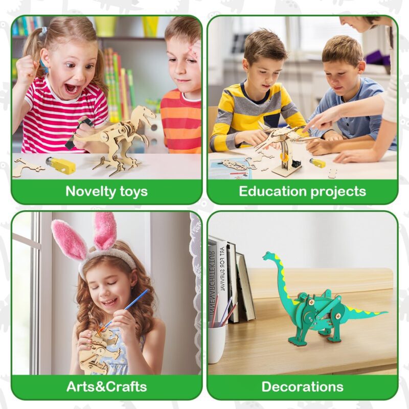 Dinosaurios 3D – 4  Kits en 1 con pinturas – Educación STEAM - Image 7