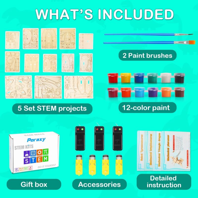 Dinosaurios 3D – 4  Kits en 1 con pinturas – Educación STEAM - Image 2