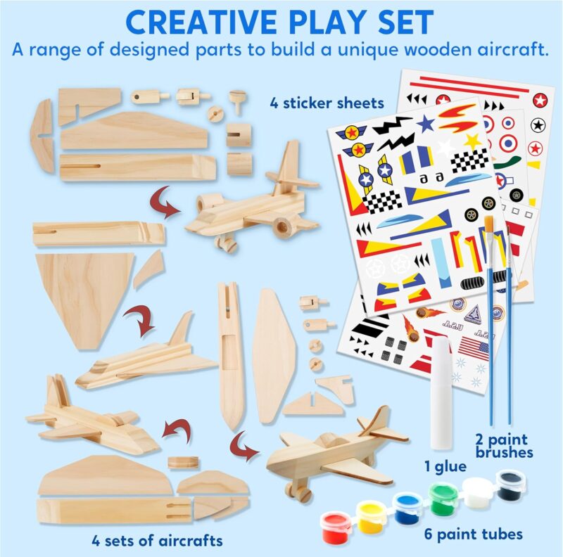 Aviones de madera Kits DIY: construye, pinta y aprende - Image 4