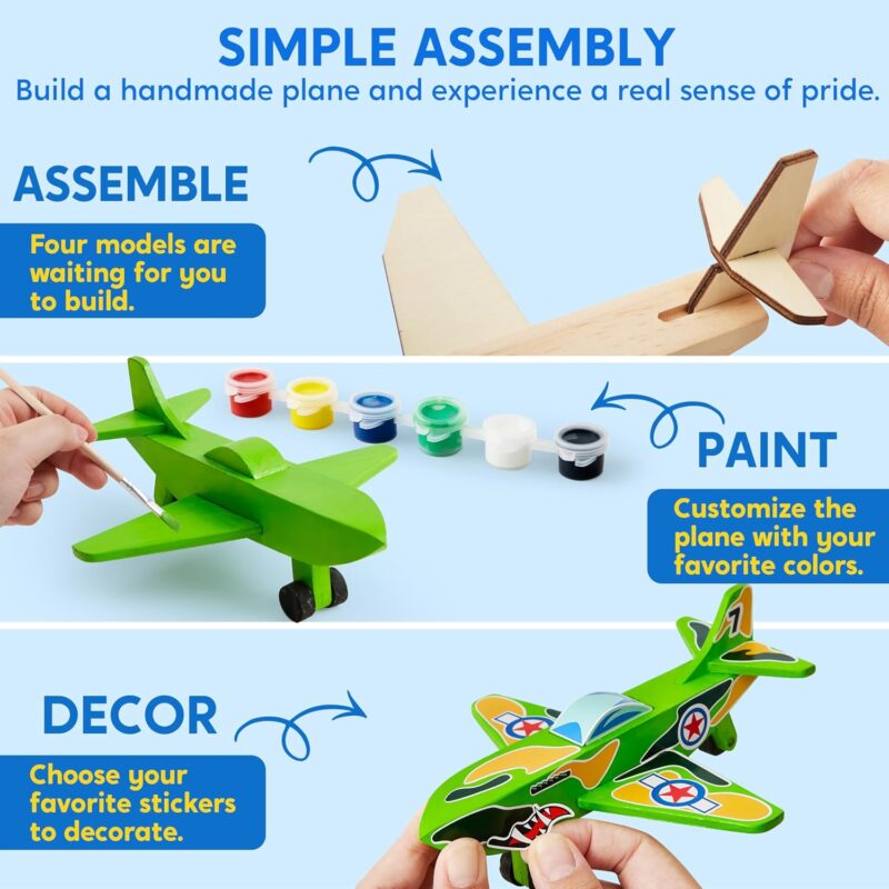 Aviones de madera Kits DIY: construye, pinta y aprende - Image 3